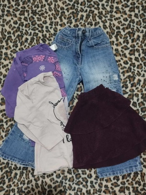 Clothing set for 4-year-old girl like new, 4 pieces multicolored
