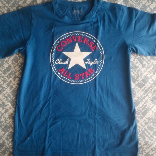 Men T-shirt Converse blue used, size M worn few times