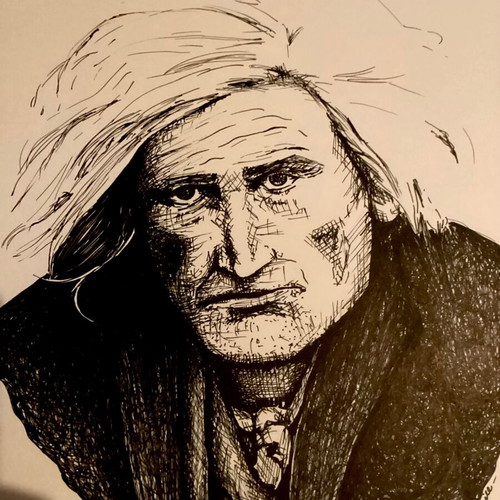 Man Sketch original on acid free watercolor paper 29.7x41cm new