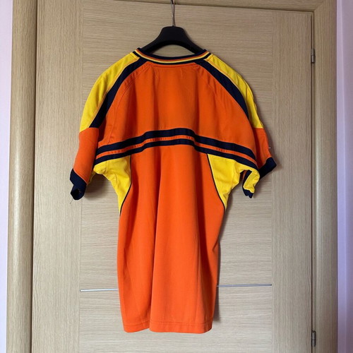 Royal men's orange sports shirt with yellow and dark blue details, like new, size L