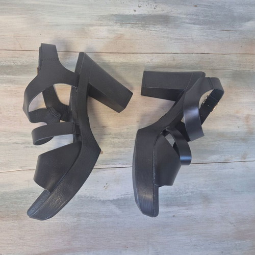 Ragazza leather sandals size 40, new, black, platform heels