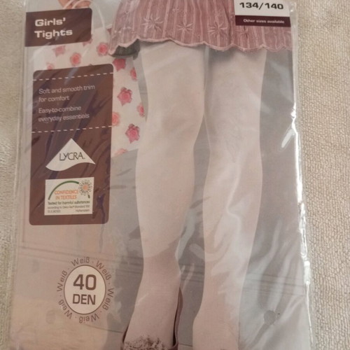 Girls' thick white tights 40DEN new