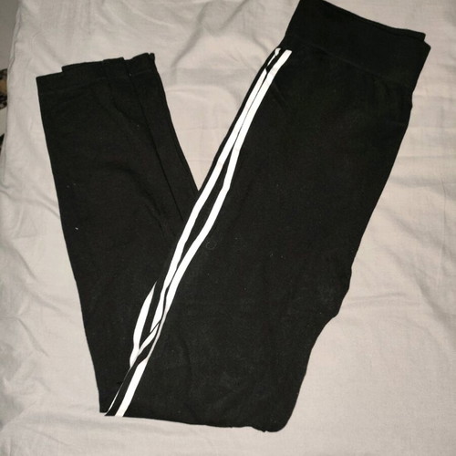 Leggings with stripe like new, black and white, size S/M
