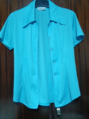 Pop Mari vintage turquoise short-sleeve shirt, one size