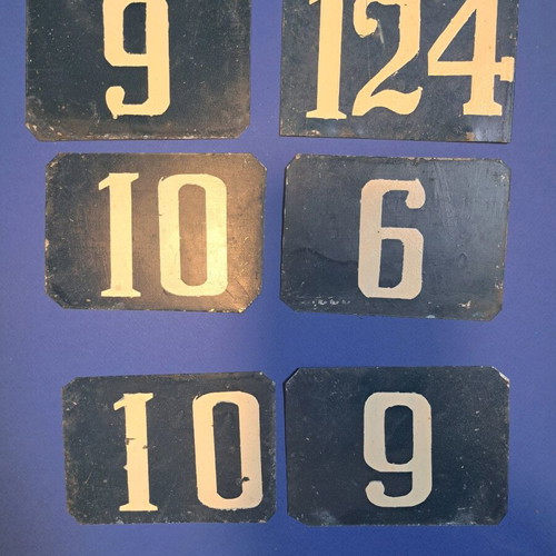 Street number sign used, handmade vintage iron 10x14