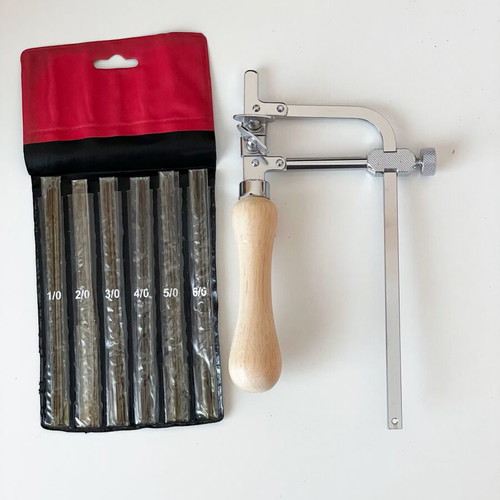 Jewellery saw with blade set 1/0–6/0
