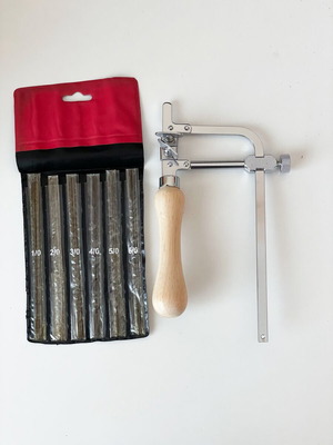 Jewellery saw with blade set 1/0–6/0