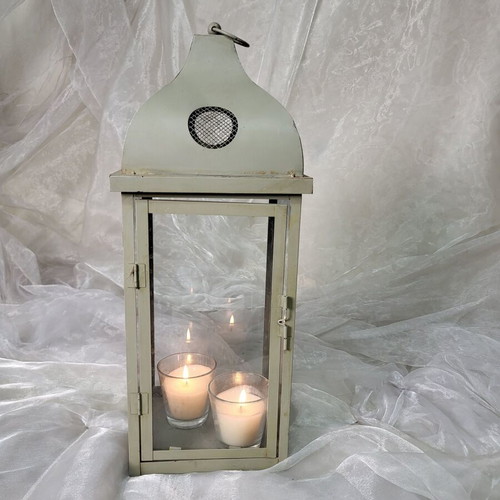 Vintage iron decorative lantern like new with green patina