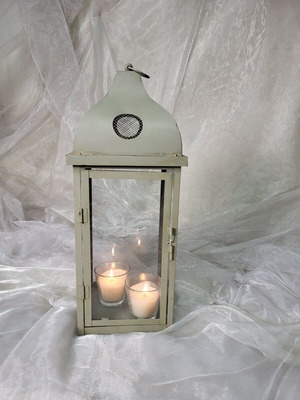 Vintage iron decorative lantern like new with green patina