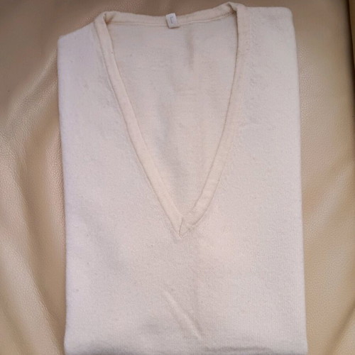 Men's cardigan used, size L, beige, 80% wool