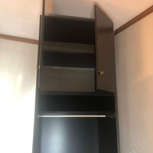 Black wardrobe and bookshelf used