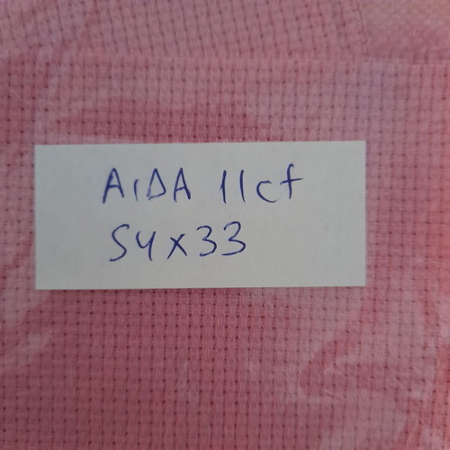 Ύφασμα Aida για κέντημα 14ct, 11ct και 9ct σε ροζ χρώμα σαν καινούργιο