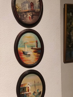 Πίνακες ζωγραφικής σαν καινούργιοι, σετ 3 με ανάγλυφες πινελιές 28x22