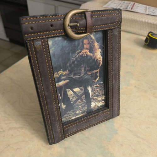 Vintage photo frame like new with decorative strap and embossed design