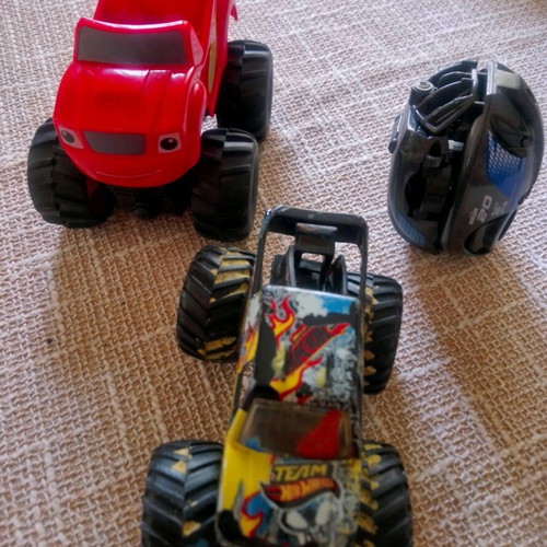 Set of 3 used authentic toy cars Blaze, Jackson Storm, Hot Wheels
