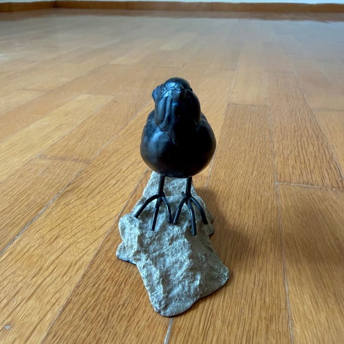 Decorative bird like new black on base