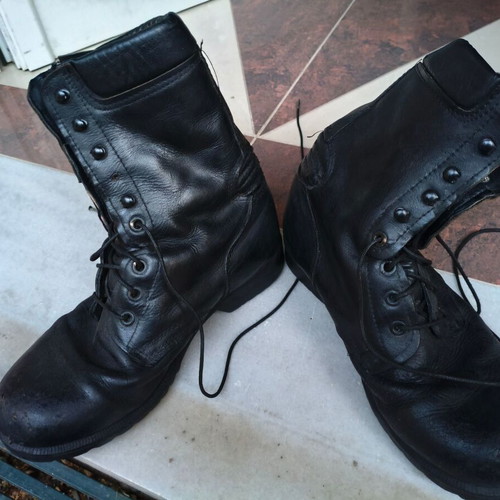 Greek Army Boots 700 SE Size 47 used, leather, rubber sole