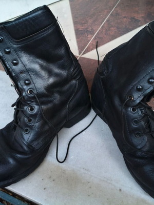 Greek Army Boots 700 SE Size 47 used, leather, rubber sole