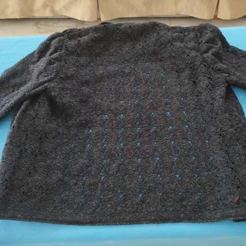Vintage black knitted cardigan with silver thread and metal buttons size M like new