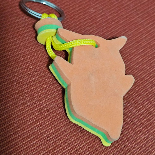 Pikachu keychain used, yellow