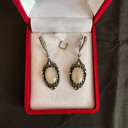 Vintage silver earrings (925) used with stone
