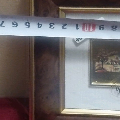 Painting with gold foil signature frame certificate like new