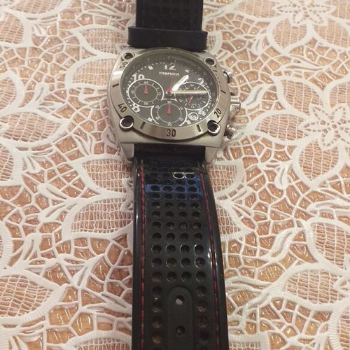 2temporise TCM men's wristwatch chronograph used, water resistant 10 bar