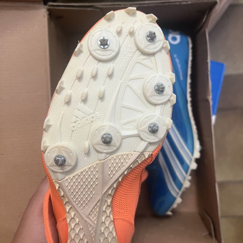 Adidas Sprintstar IV Track & Field Spikes size 39.5 like new, blue and orange