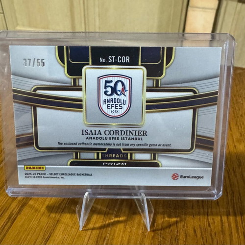 Isaia Cordinier Patch /55 basketball card