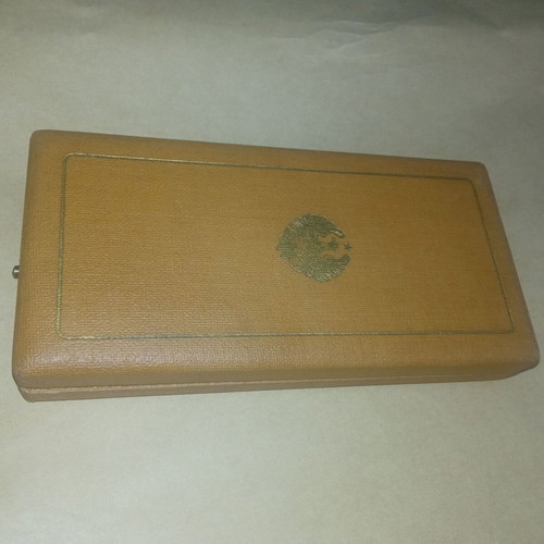 Medal box with gold Phoenix Order cross, used, Anagnostopoulos
