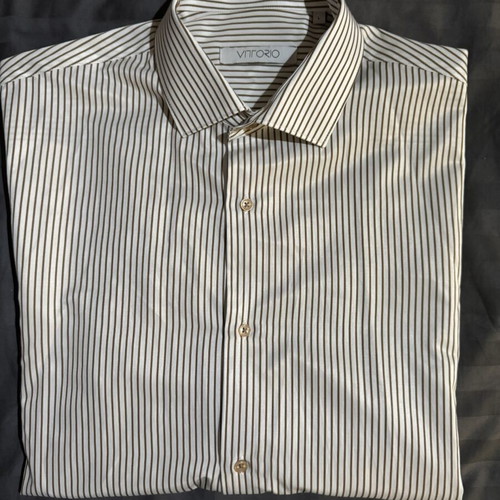 Vittorio Artist men's dress shirt size L beige like new