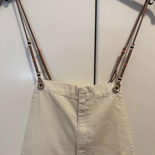 MANGO denim mini dress salopette like new, white, size M
