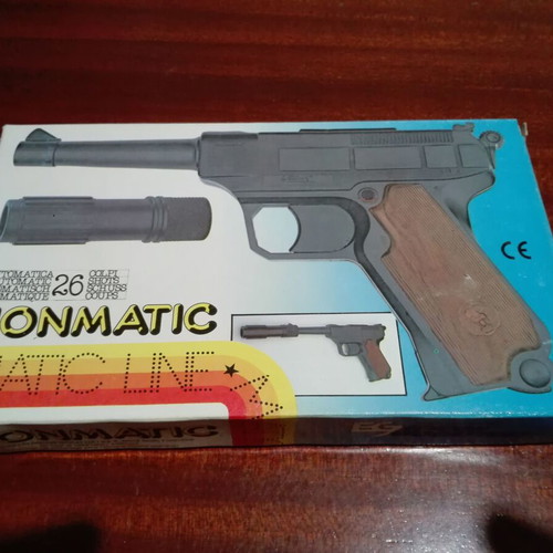 Vintage plastic toy gun new, Italian made with caps