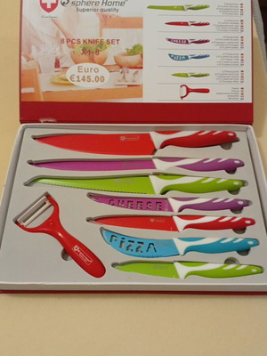 Knife set for bread, meat, cheese with peeler new