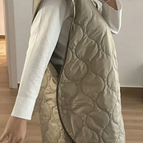 H&M Sleeveless Quilted Oversized XS/S Vest Like New Green