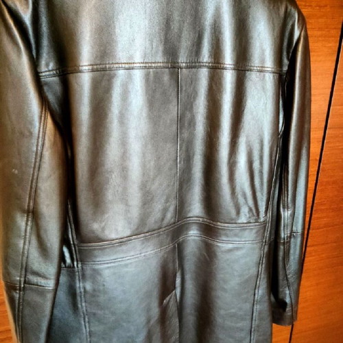 Leather coat new, black, size XL