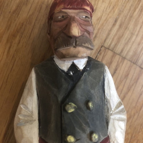 Trygg Mid Century Folk Art Wooden Figurine, hand-carved