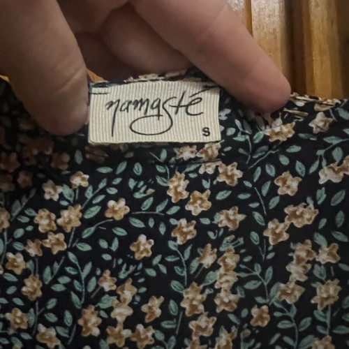 Namaste summer printed dress small like new, black and beige