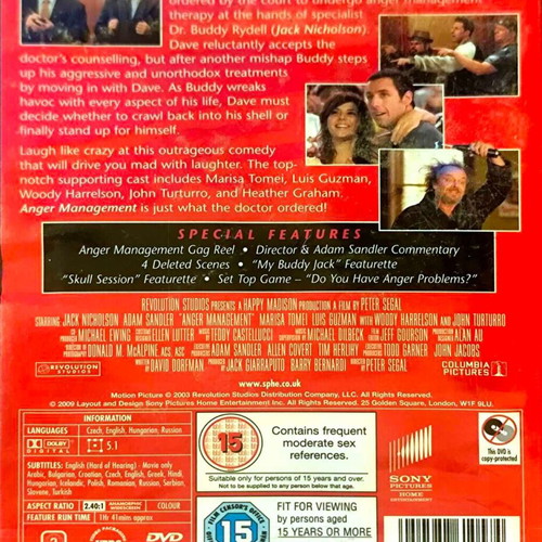 Anger Management DVD κωμωδία με Jack Nicholson και Adam Sandler καινούργιο