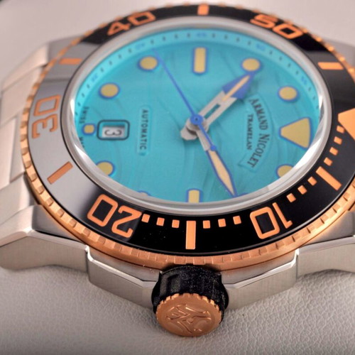 Armand Nicolet A480PSN-TF-MA4482A men's automatic watch, blue dial