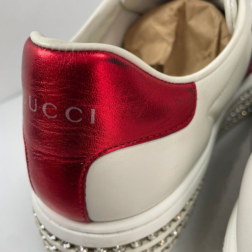 Gucci Ace Crystal Sneakers white size 40 like new