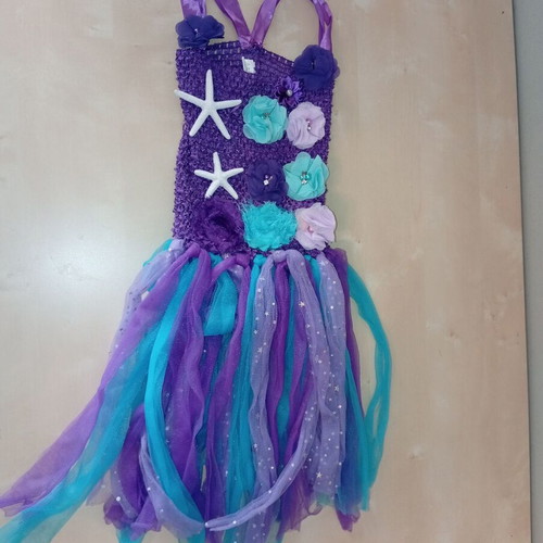 Mermaid Dance Costume with Tutu Skirt for Girls, Like New