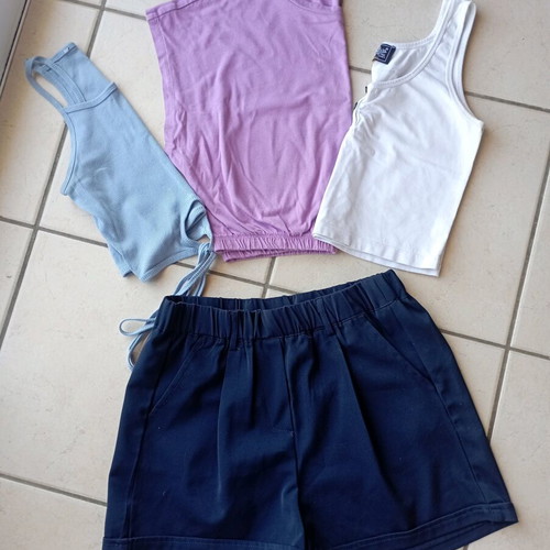Pink Woman women's clothing set small used, 4 colorful pieces