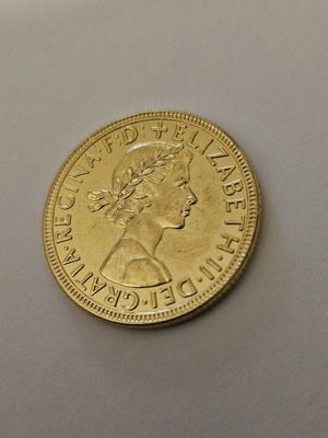 Gold-plated England Elizabeth Coin 1957-1959 new