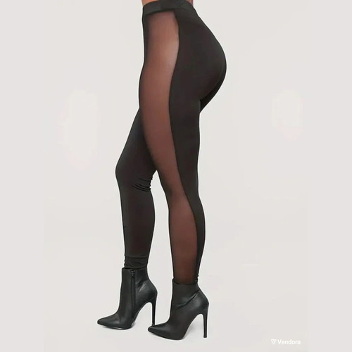 Leggings with mesh panels new, black, size XL, spandex