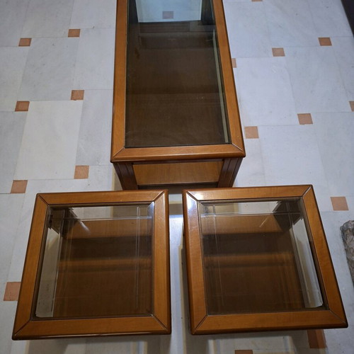 Living room table set used, solid wood, 3 pieces