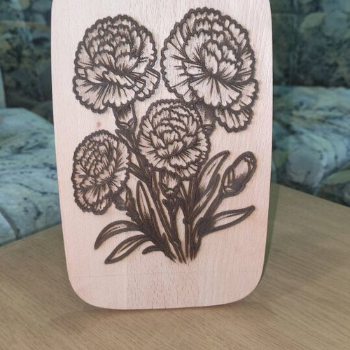 Engraved wooden board new, beech, decorative
