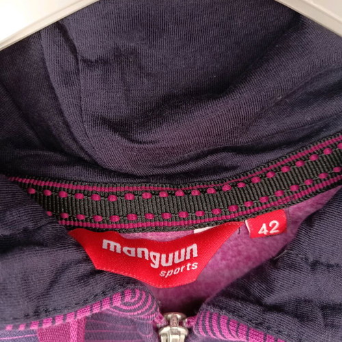 Manguun zip-up hoodie with fleece lining like new, size XL