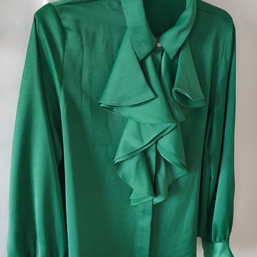 Zara satin shirt green size L 40 like new