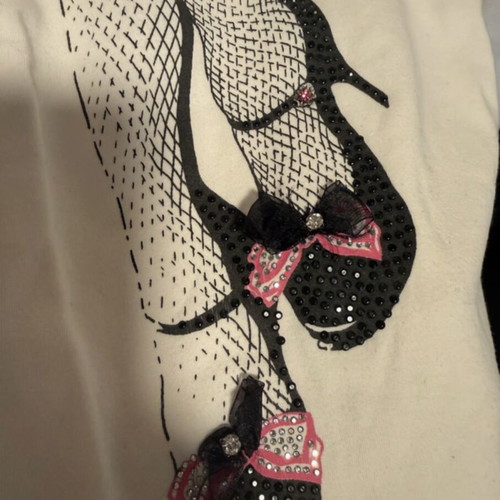 Rococo white t-shirt with Swarovski like new, size M